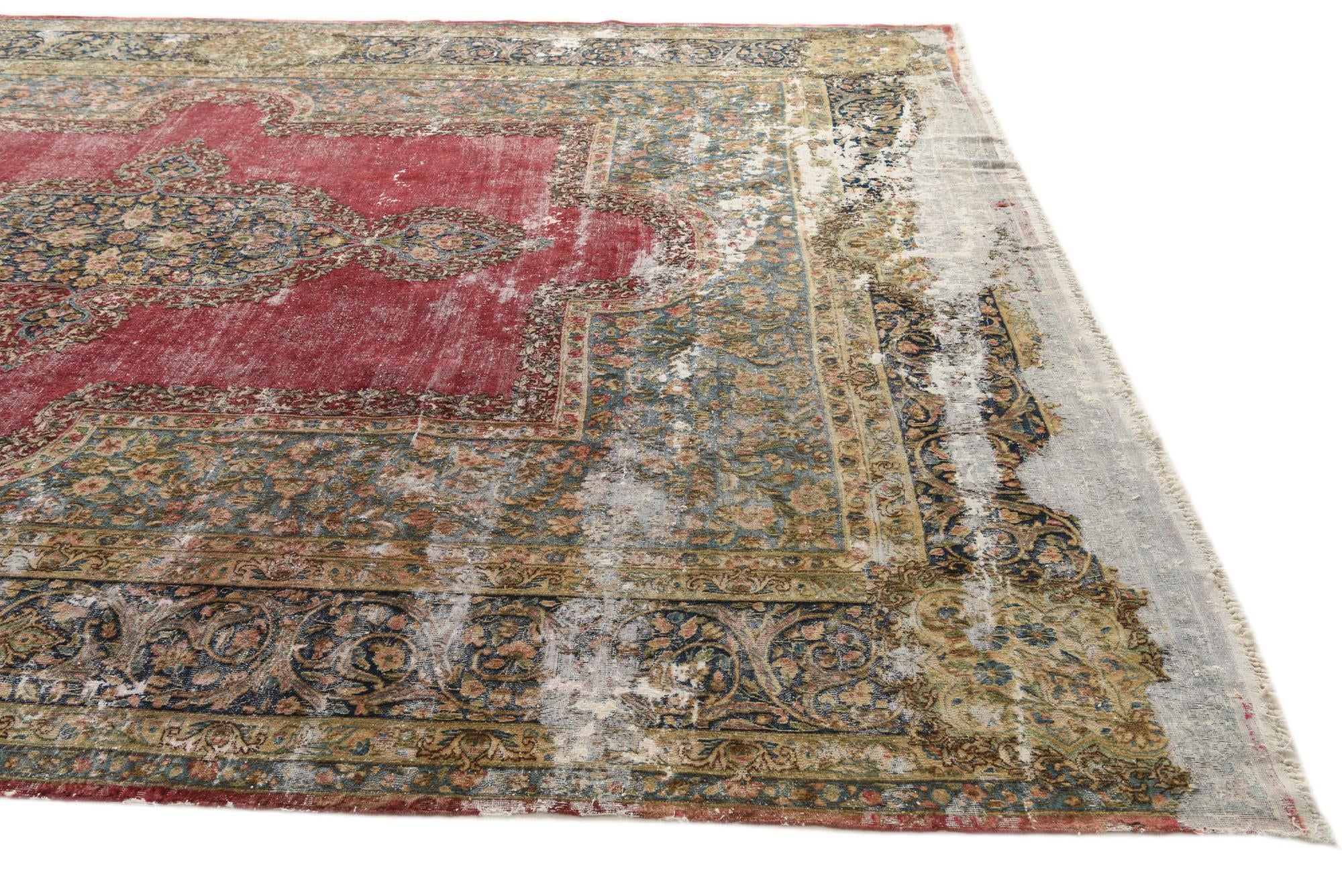 9' 4 x 13' 4 Hand Knotted Ultra Vintage Persian Wool Rug