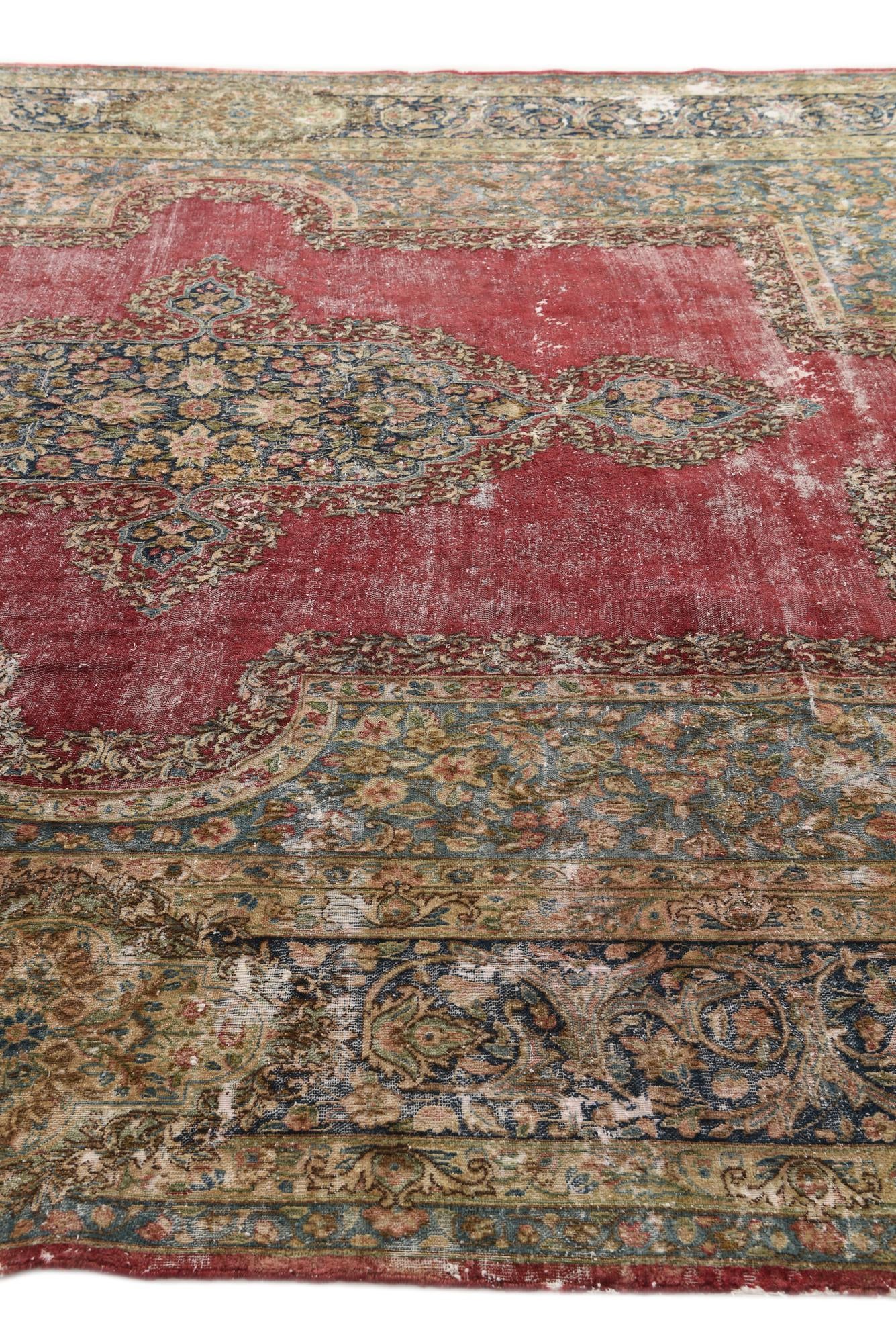 9' 4 x 13' 4 Hand Knotted Ultra Vintage Persian Wool Rug