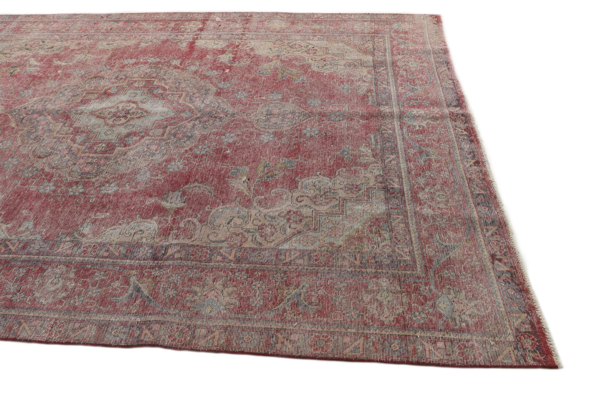 7' 10 x 11' 1 Hand Knotted Ultra Vintage Persian Wool Rug