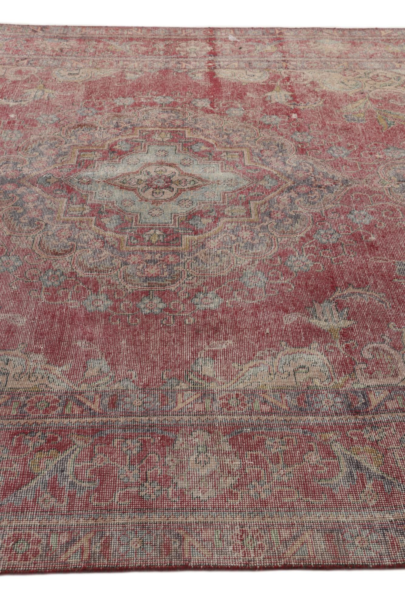 7' 10 x 11' 1 Hand Knotted Ultra Vintage Persian Wool Rug