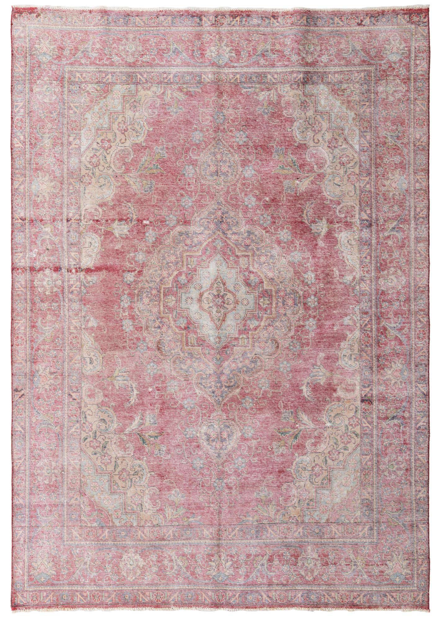 7' 10 x 11' 1 Hand Knotted Ultra Vintage Persian Wool Rug