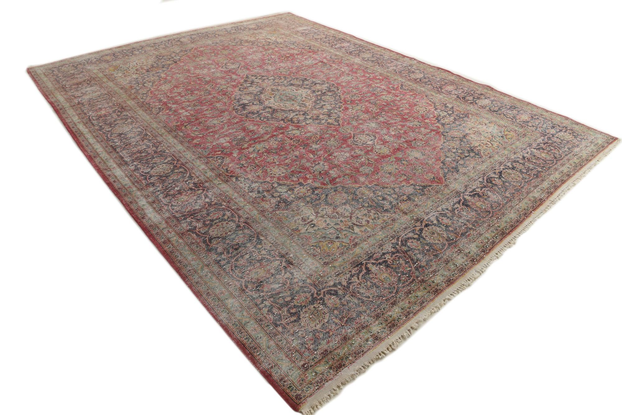10' x 13' Hand Knotted Ultra Vintage Persian Wool Rug