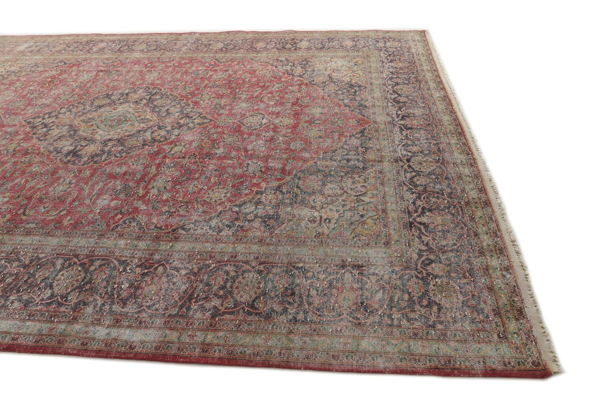 10' x 13' Hand Knotted Ultra Vintage Persian Wool Rug