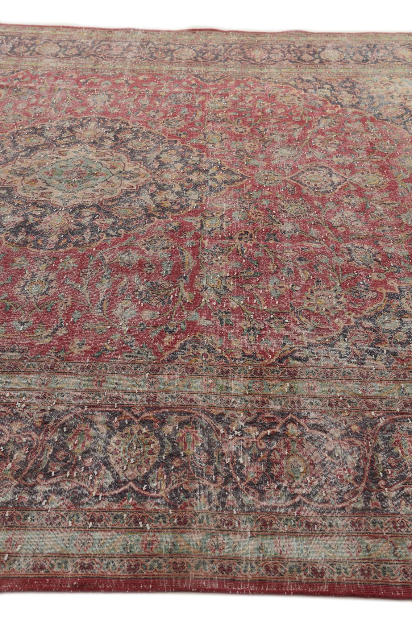 10' x 13' Hand Knotted Ultra Vintage Persian Wool Rug