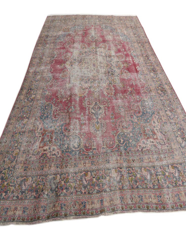 Detail image of 9' 8 x 12' 3  Hand Knotted Ultra Vintage Persian Wool Rug