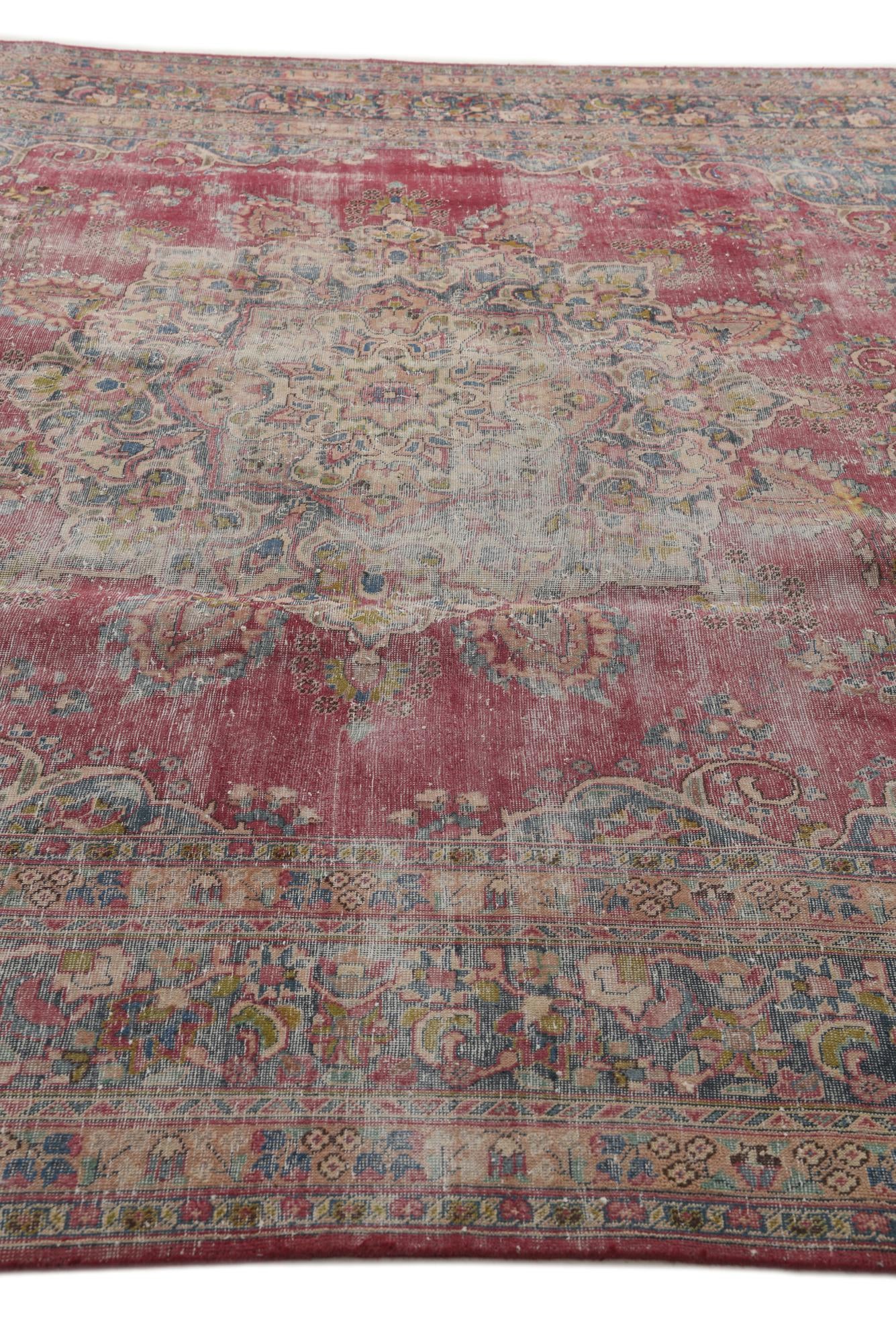 295cm x 375cm Hand Knotted Ultra Vintage Persian Wool Rug