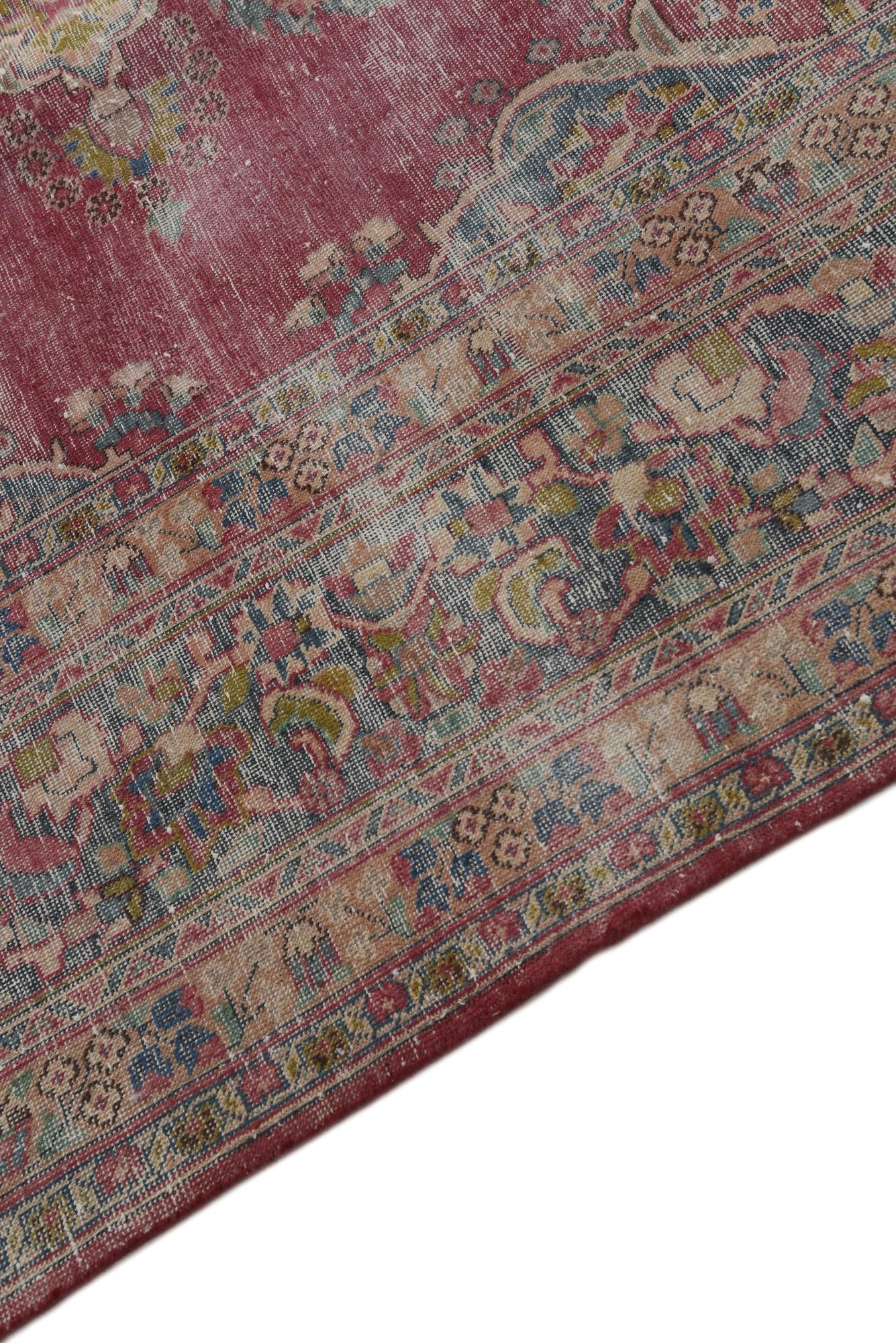 295cm x 375cm Hand Knotted Ultra Vintage Persian Wool Rug