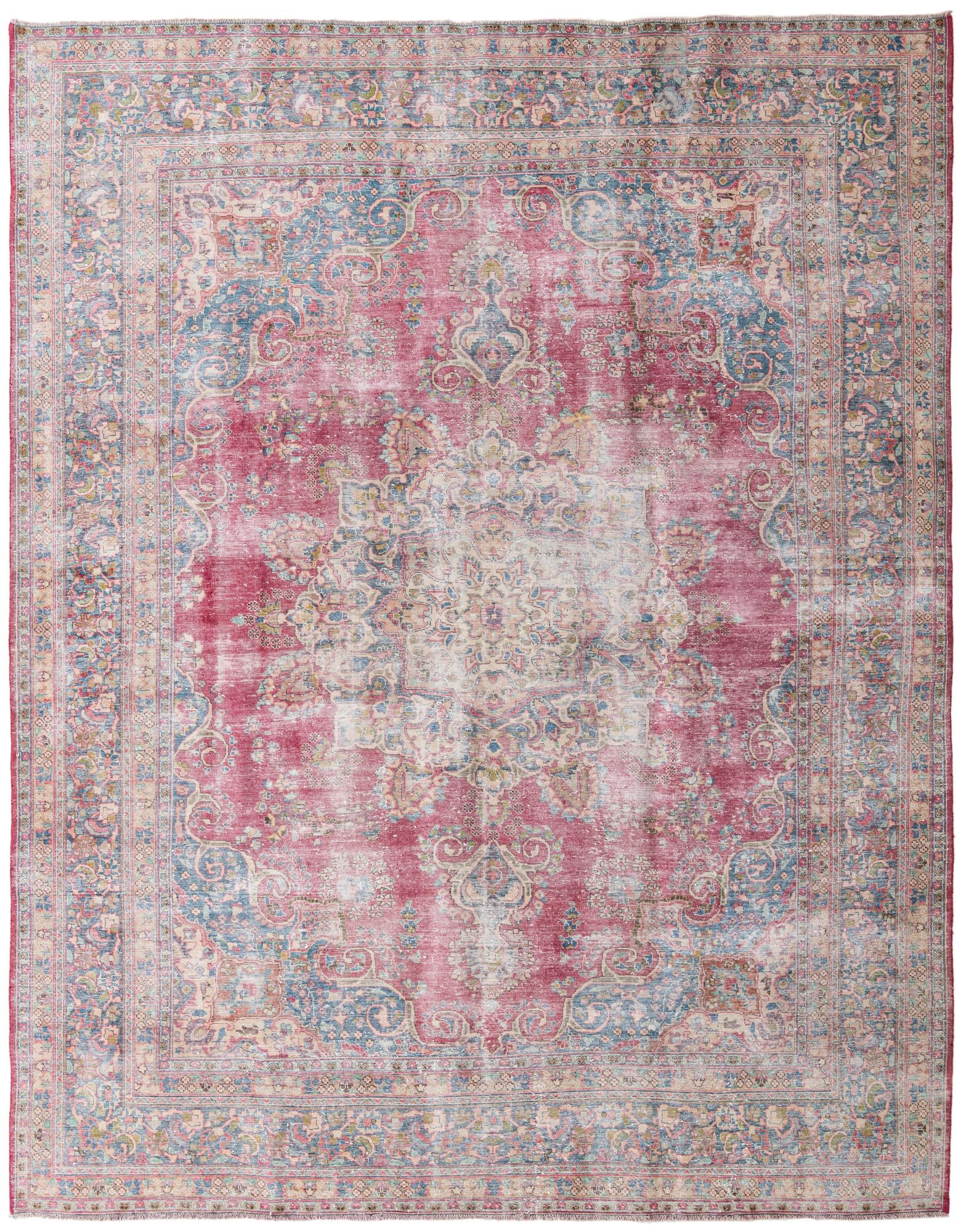 295cm x 375cm Hand Knotted Ultra Vintage Persian Wool Rug