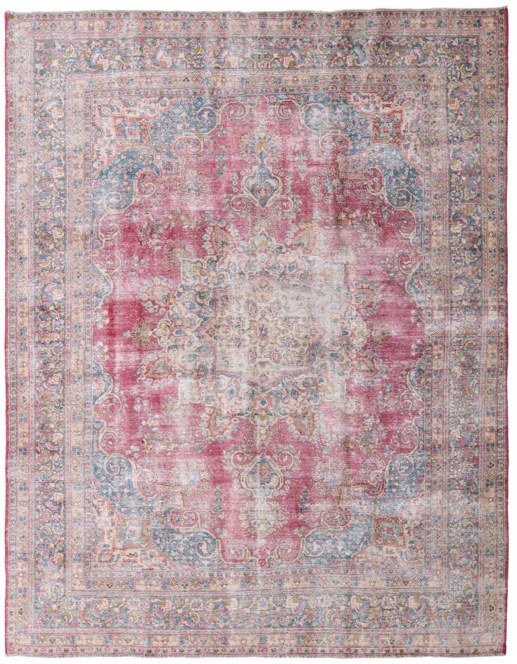 Detail image of 9' 8 x 12' 3 Hand Knotted Ultra Vintage Persian Wool Rug