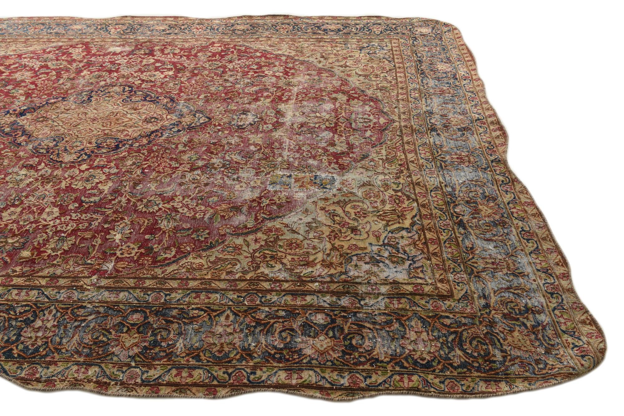 9' 4 x 12' 8 Hand Knotted Ultra Vintage Persian Wool Rug