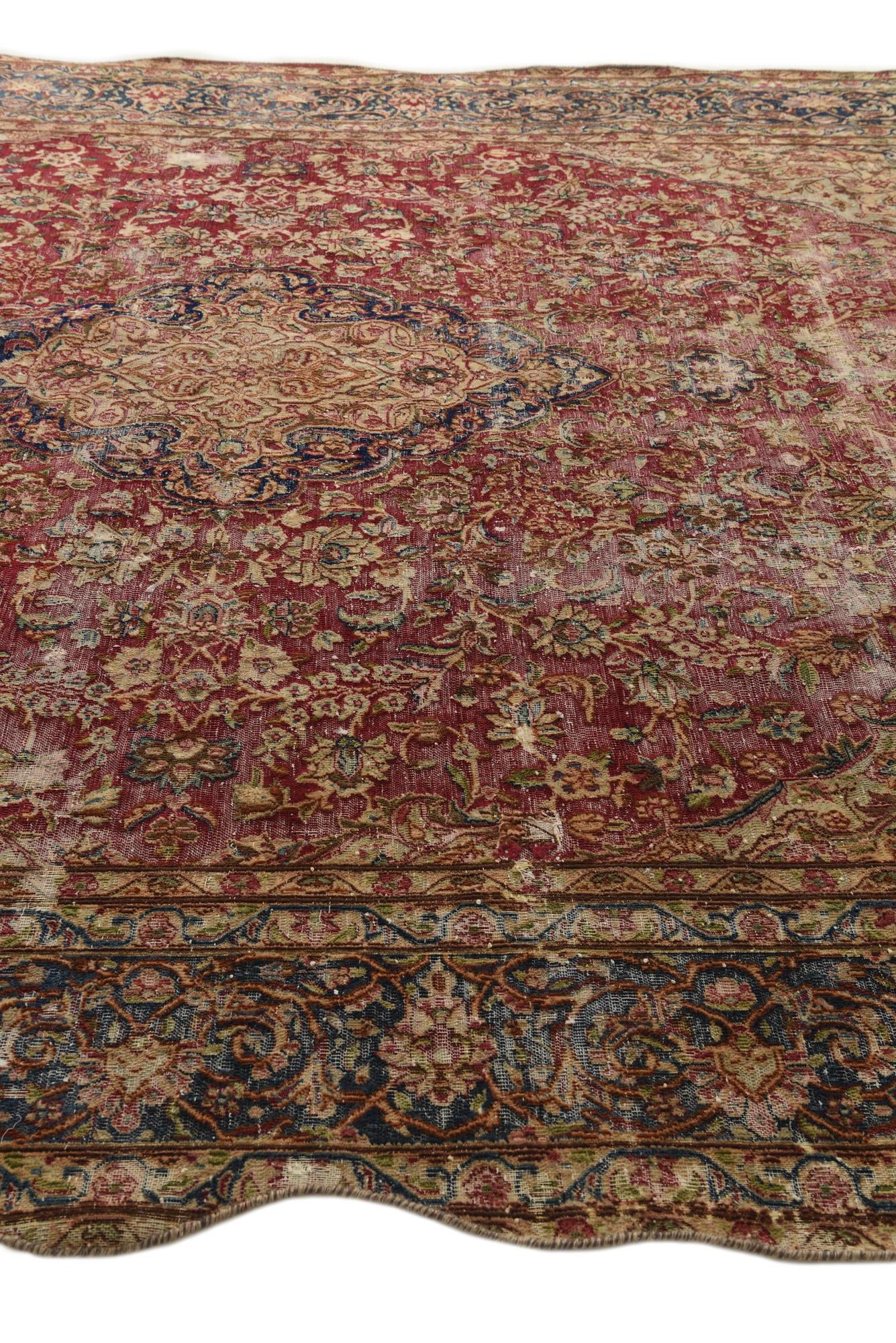 9' 4 x 12' 8 Hand Knotted Ultra Vintage Persian Wool Rug