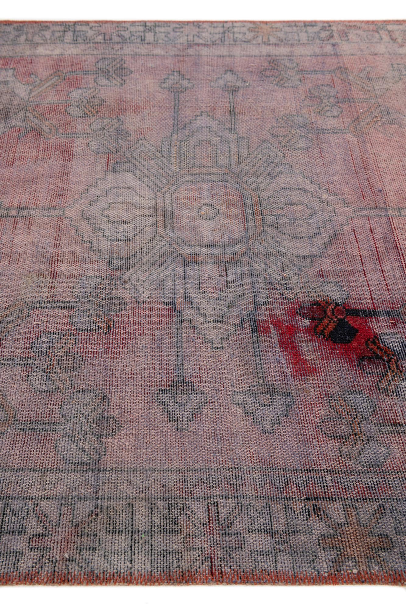 3' 10 x 6' 5 Hand Knotted Ultra Vintage Persian Wool Rug