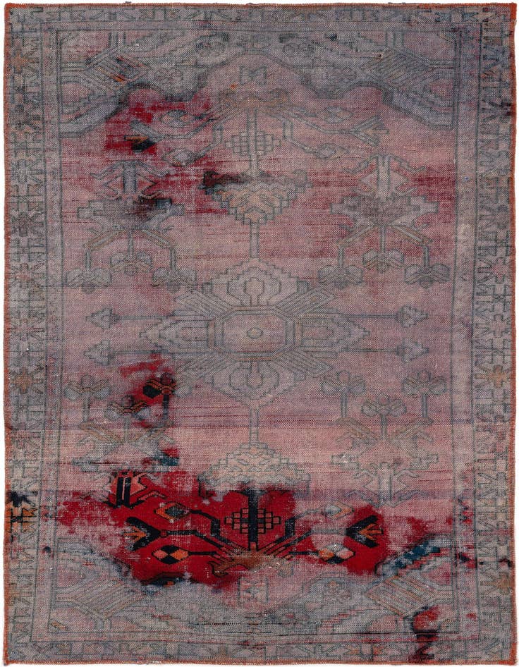 Detail image of 3' 10 x 6' 5 Hand Knotted Ultra Vintage Persian Wool Rug