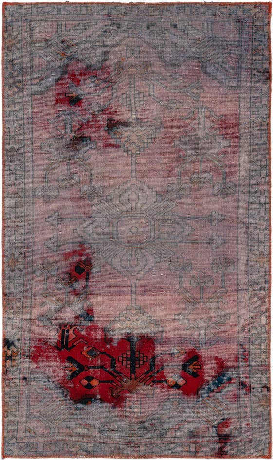 Detail image of 3' 10 x 6' 5 Hand Knotted Ultra Vintage Persian Wool Rug