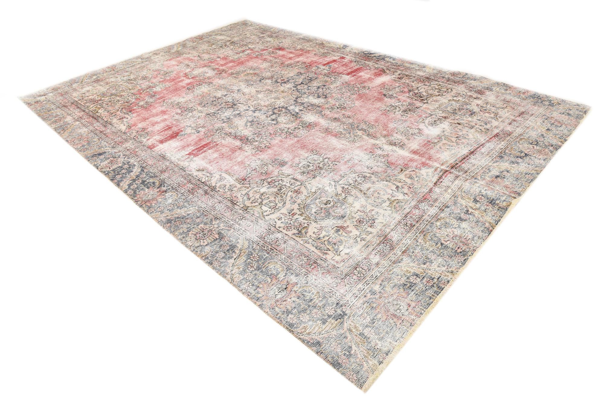 9' x 13' 2 Hand Knotted Ultra Vintage Persian Wool Rug