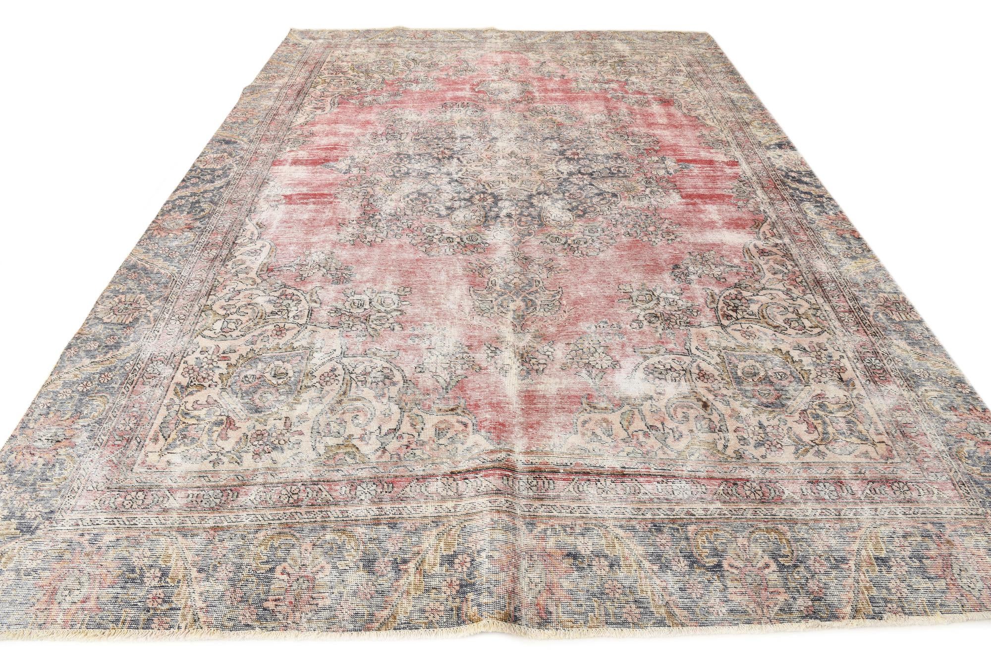 9' x 13' 2 Hand Knotted Ultra Vintage Persian Wool Rug