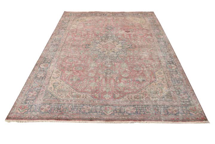 6' 8 x 9' 9 Hand Knotted Ultra Vintage Persian Wool Rug
