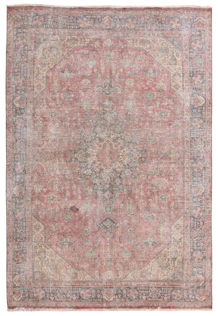 6' 8 x 9' 9 Hand Knotted Ultra Vintage Persian Wool Rug