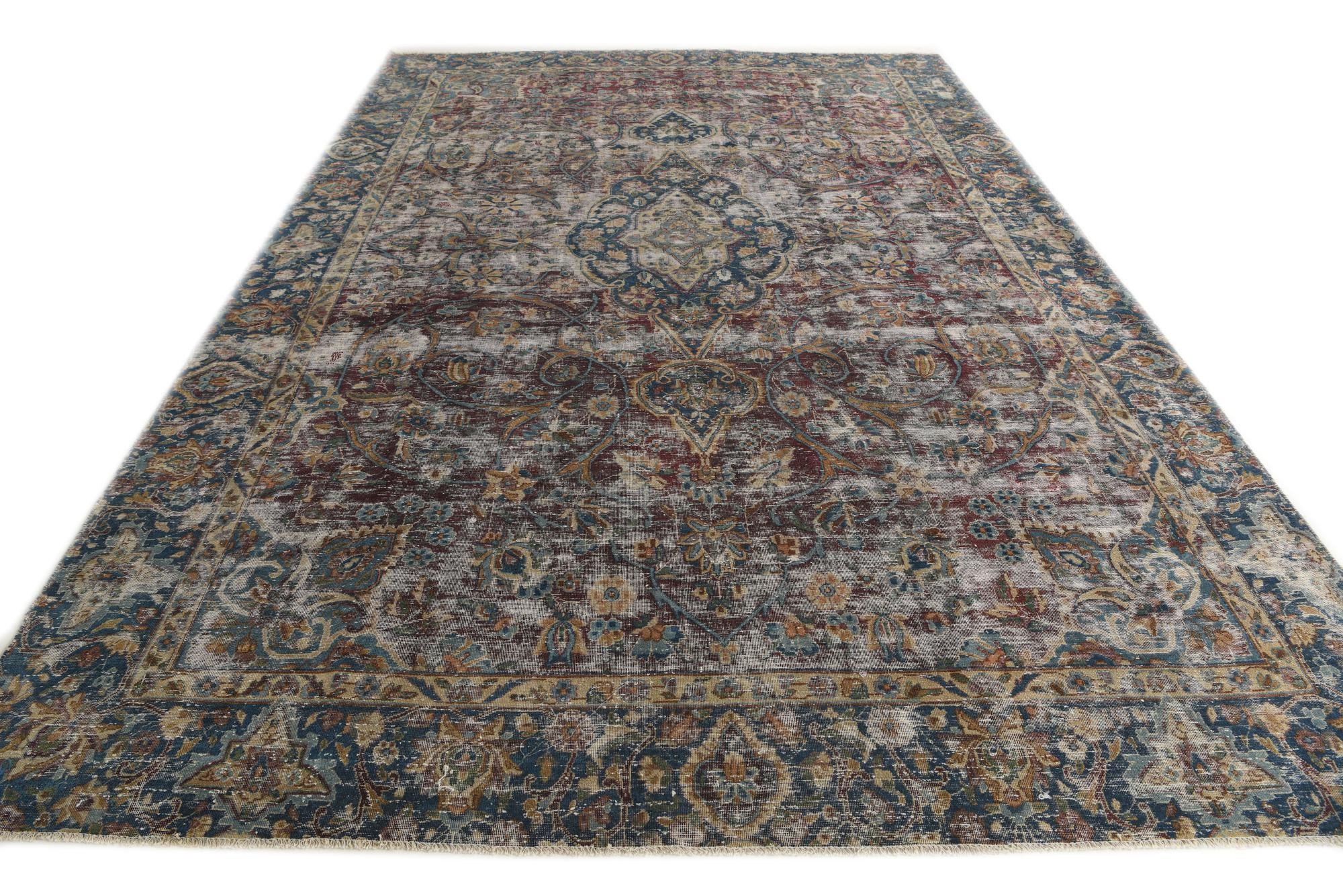 260cm x 390cm anudado a mano Ultra Vintage Alfombra Persa Lana