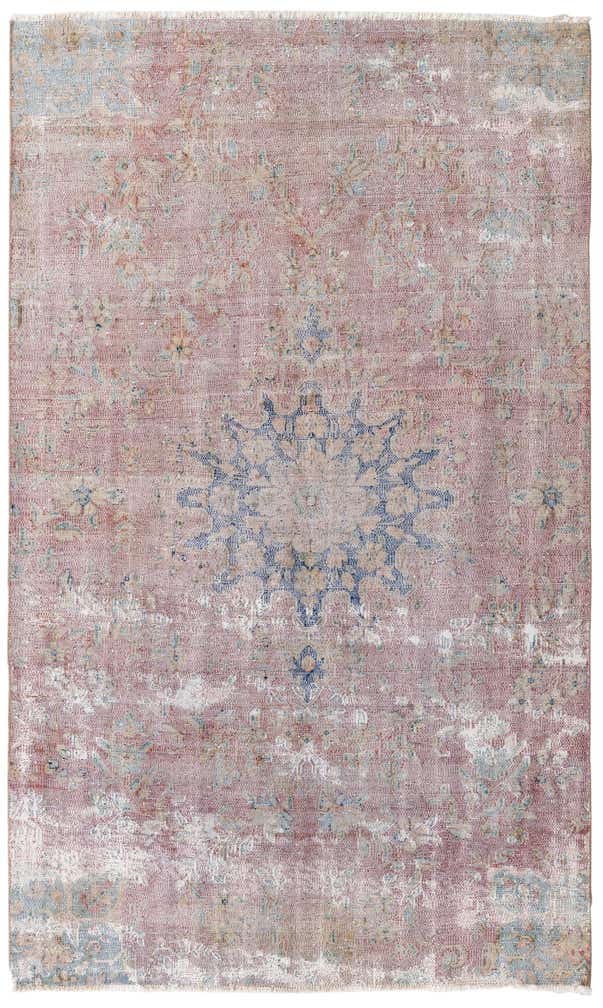4' 9 x 8' Hand Knotted Ultra Vintage Persian Wool Rug