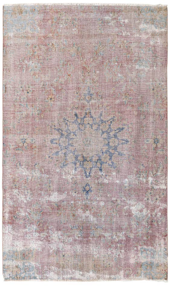 Detail image of 4' 9 x 8' Hand Knotted Ultra Vintage Persian Wool Rug