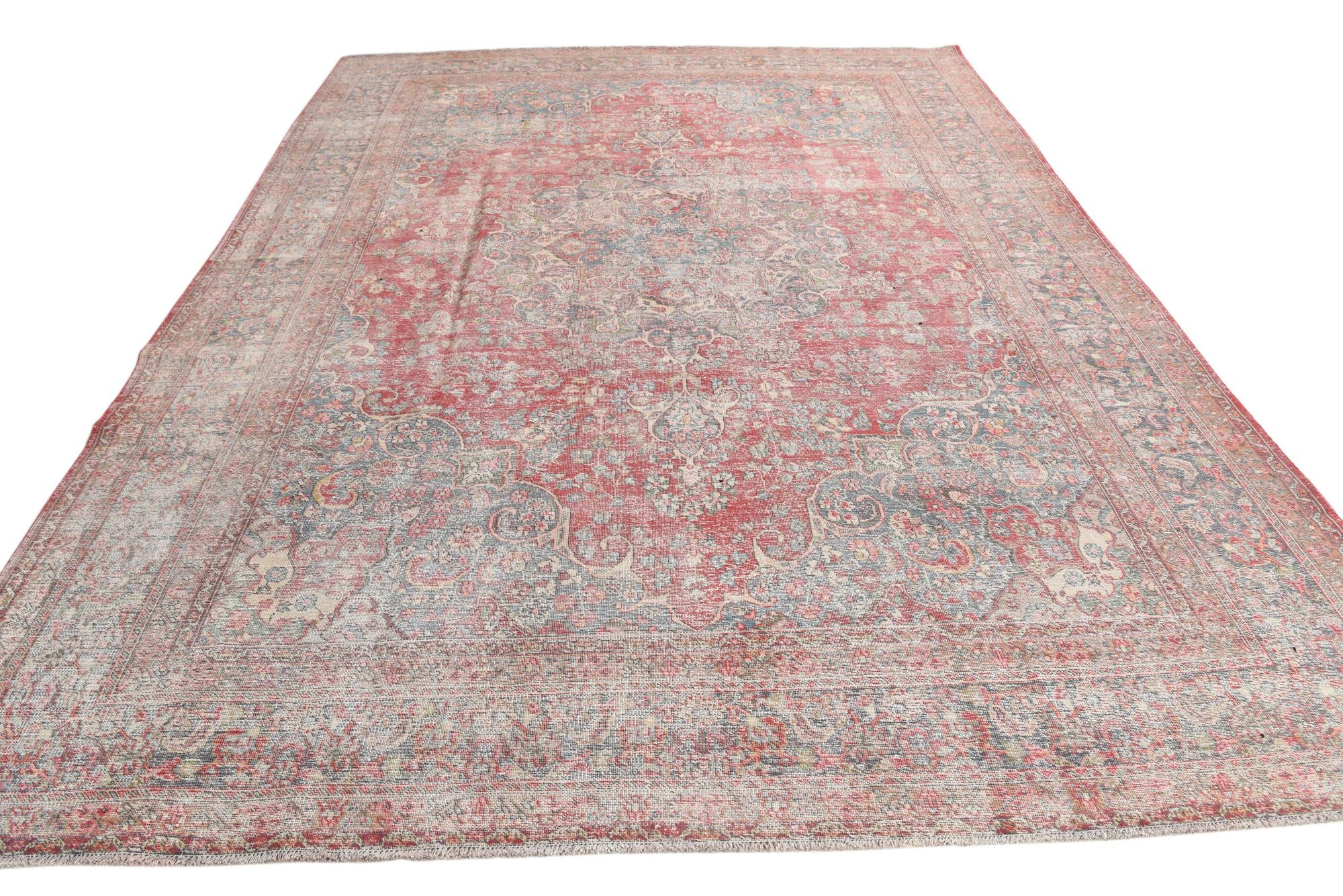9' 5 x 12' 8 Hand Knotted Ultra Vintage Persian Wool Rug