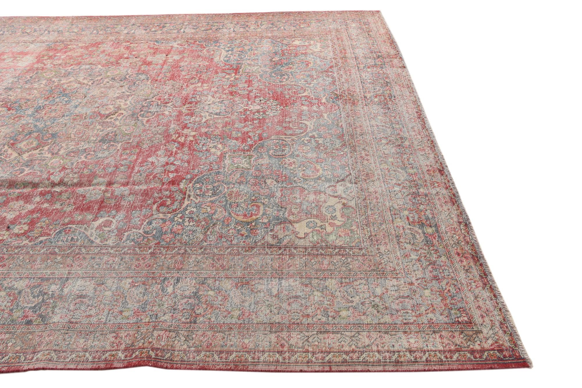9' 5 x 12' 8 Hand Knotted Ultra Vintage Persian Wool Rug