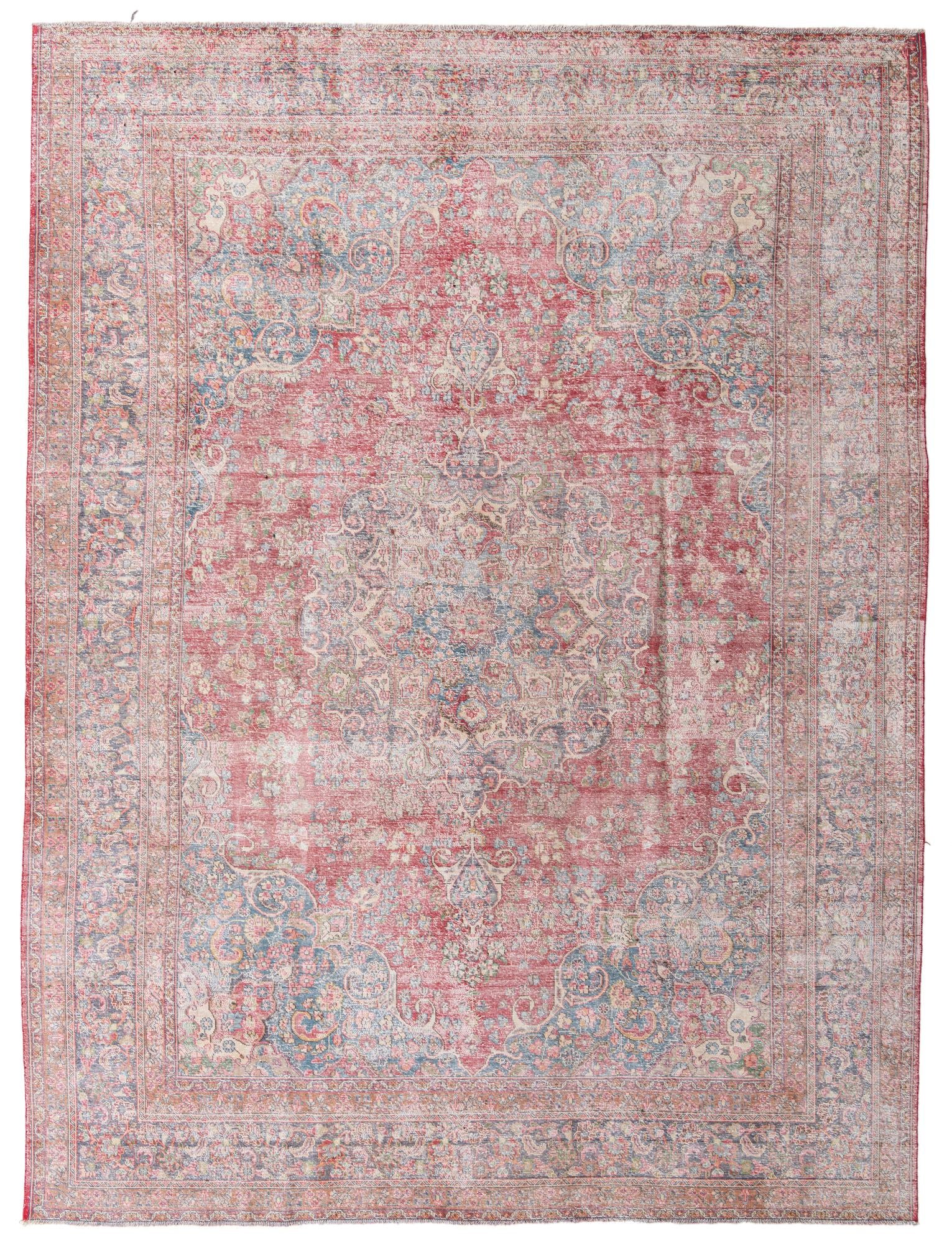 9' 5 x 12' 8 Hand Knotted Ultra Vintage Persian Wool Rug
