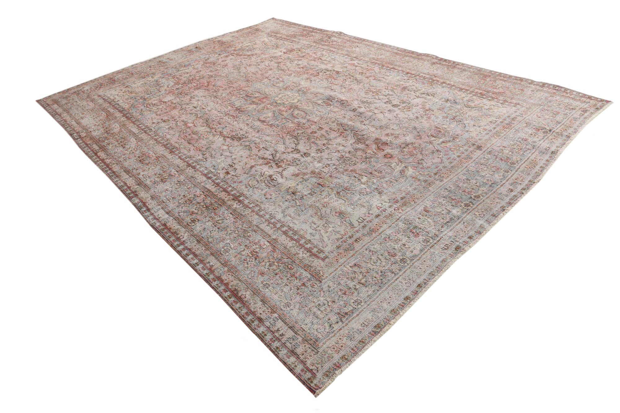 9' 7 x 12' 8 Hand Knotted Ultra Vintage Persian Wool Rug