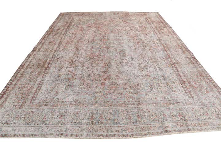 9' 7 x 12' 8 Hand Knotted Ultra Vintage Persian Wool Rug