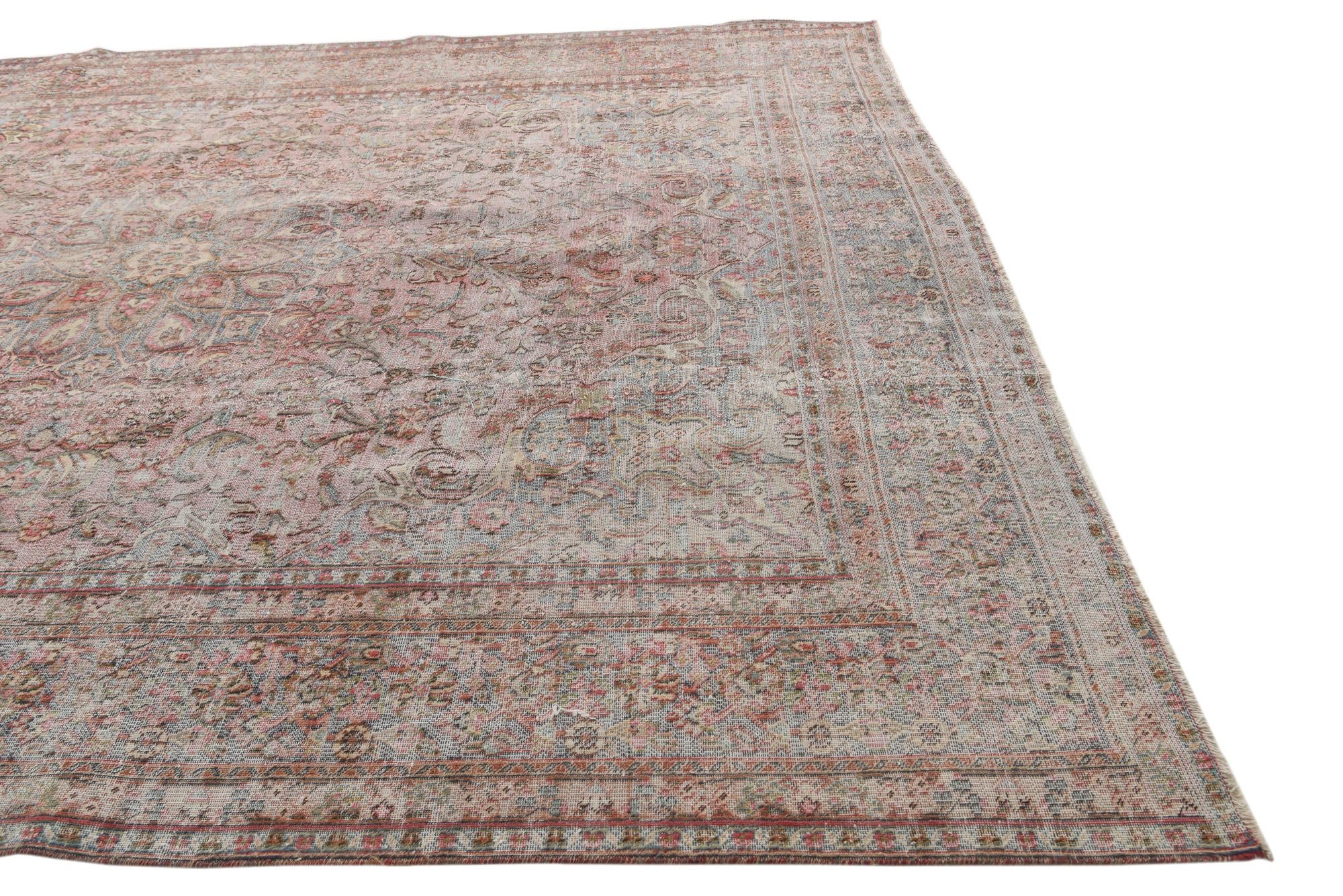 9' 7 x 12' 8 Hand Knotted Ultra Vintage Persian Wool Rug