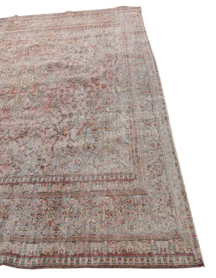 Detail image of 9' 7 x 12' 8  Hand Knotted Ultra Vintage Persian Wool Rug