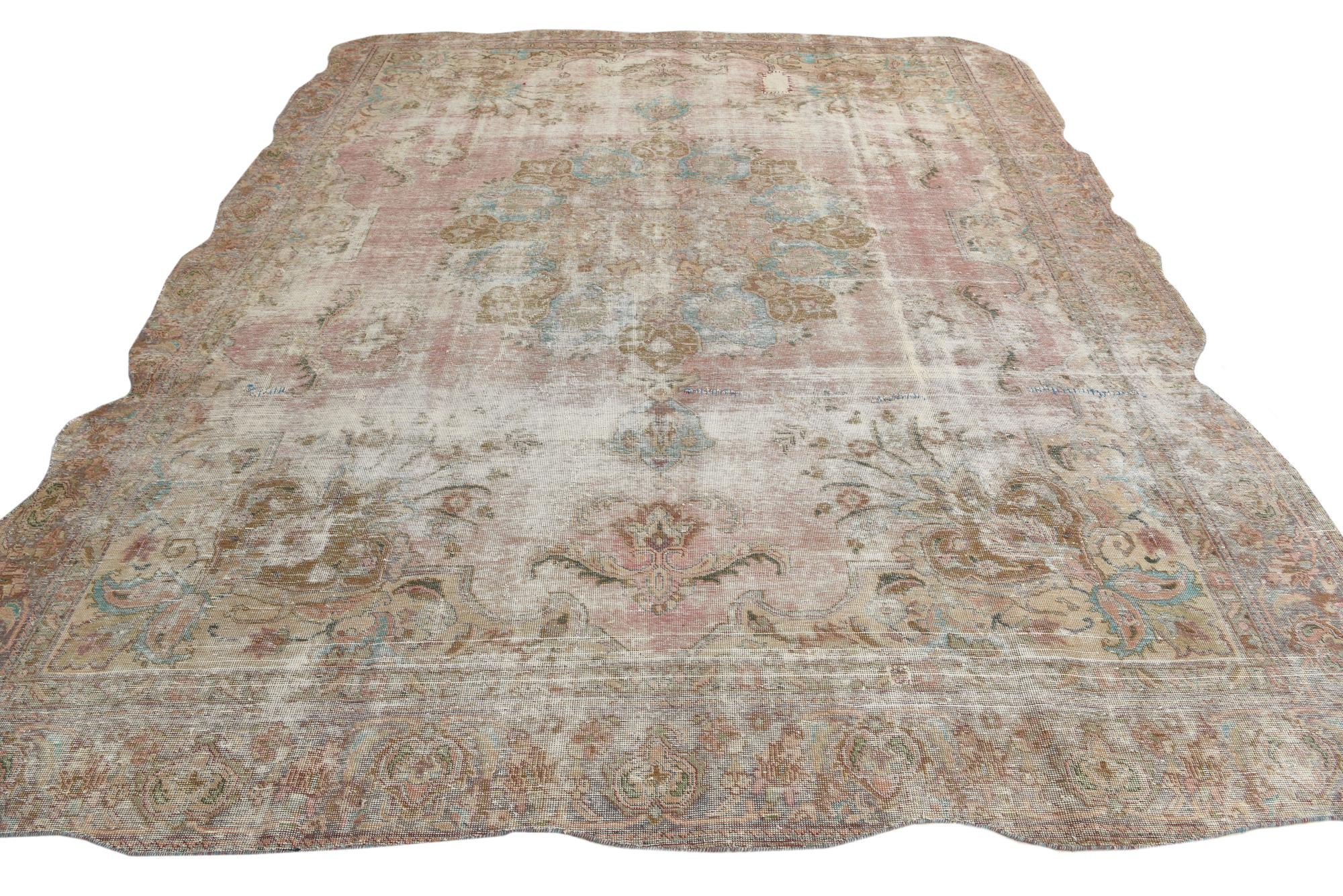 9' 5 x 11' 4 Hand Knotted Ultra Vintage Persian Wool Rug