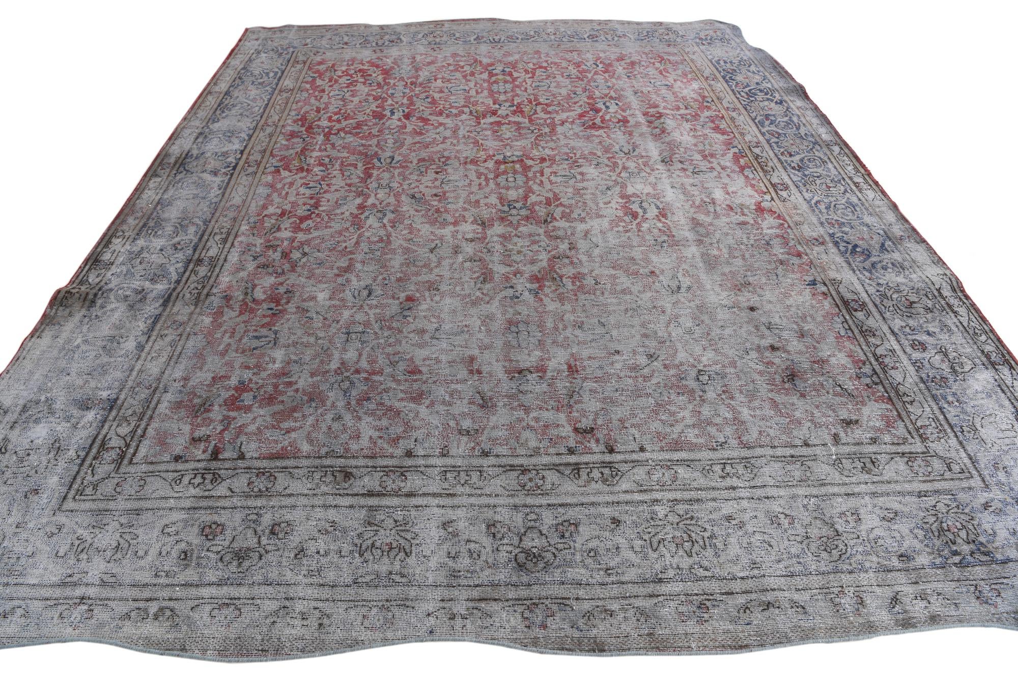 9' 10 x 12' 5 Hand Knotted Ultra Vintage Persian Wool Rug