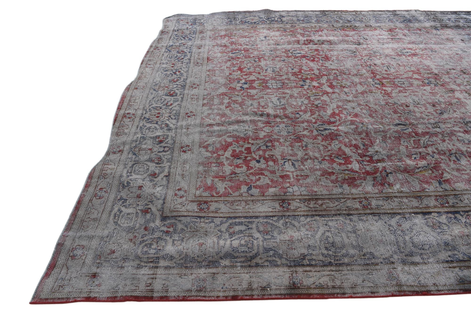 9' 10 x 12' 5 Hand Knotted Ultra Vintage Persian Wool Rug