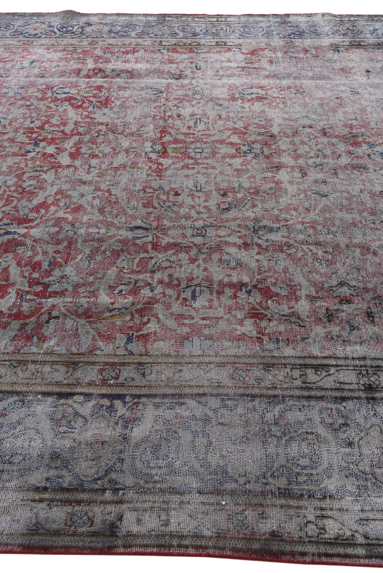 9' 10 x 12' 5 Hand Knotted Ultra Vintage Persian Wool Rug