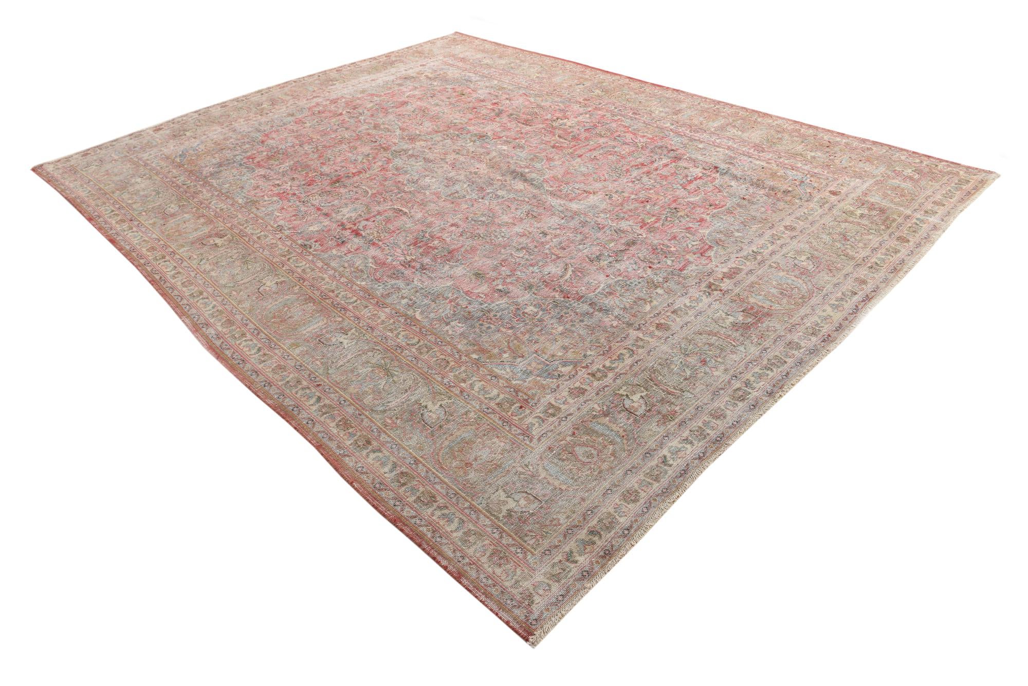 9' 8 x 12' 4 Hand Knotted Ultra Vintage Persian Wool Rug