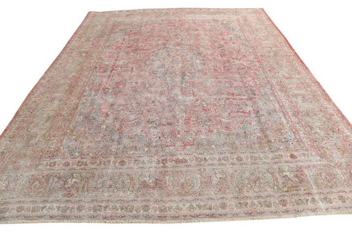 9' 8 x 12' 4 Hand Knotted Ultra Vintage Persian Wool Rug