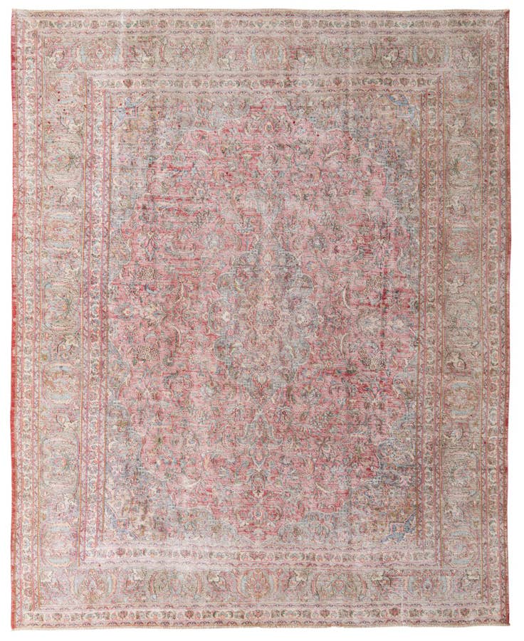 Detail image of 9' 8 x 12' 4 Hand Knotted Ultra Vintage Persian Wool Rug