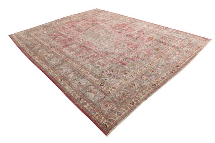 9' 10 x 12' 6 Hand Knotted Ultra Vintage Persian Wool Rug
