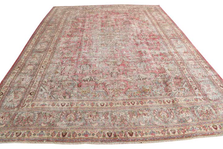 9' 10 x 12' 6 Hand Knotted Ultra Vintage Persian Wool Rug