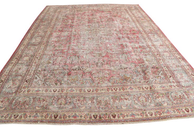 Detail image of 9' 10 x 12' 6 Hand Knotted Ultra Vintage Persian Wool Rug