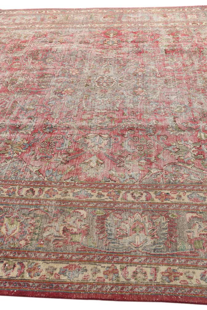 9' 10 x 12' 6 Hand Knotted Ultra Vintage Persian Wool Rug