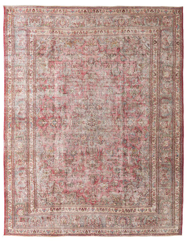 Detail image of 9' 10 x 12' 6 Hand Knotted Ultra Vintage Persian Wool Rug