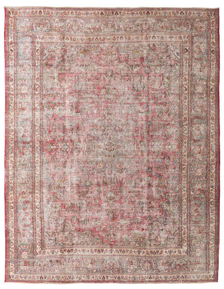 9' 10 x 12' 6 Hand Knotted Ultra Vintage Persian Wool Rug