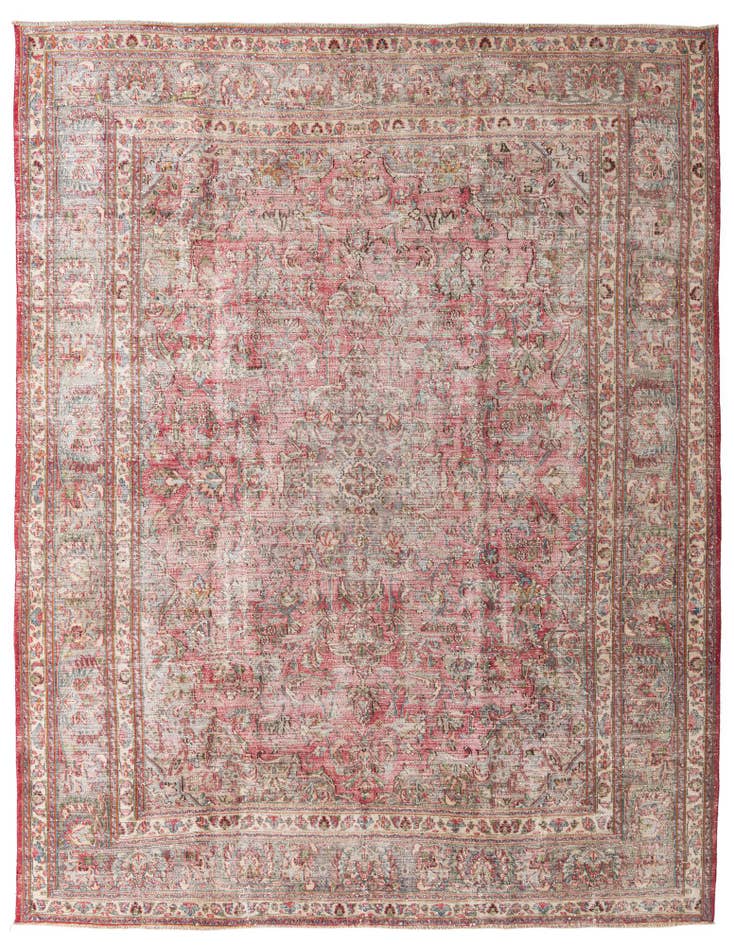 Detail image of 9' 10 x 12' 6 Hand Knotted Ultra Vintage Persian Wool Rug