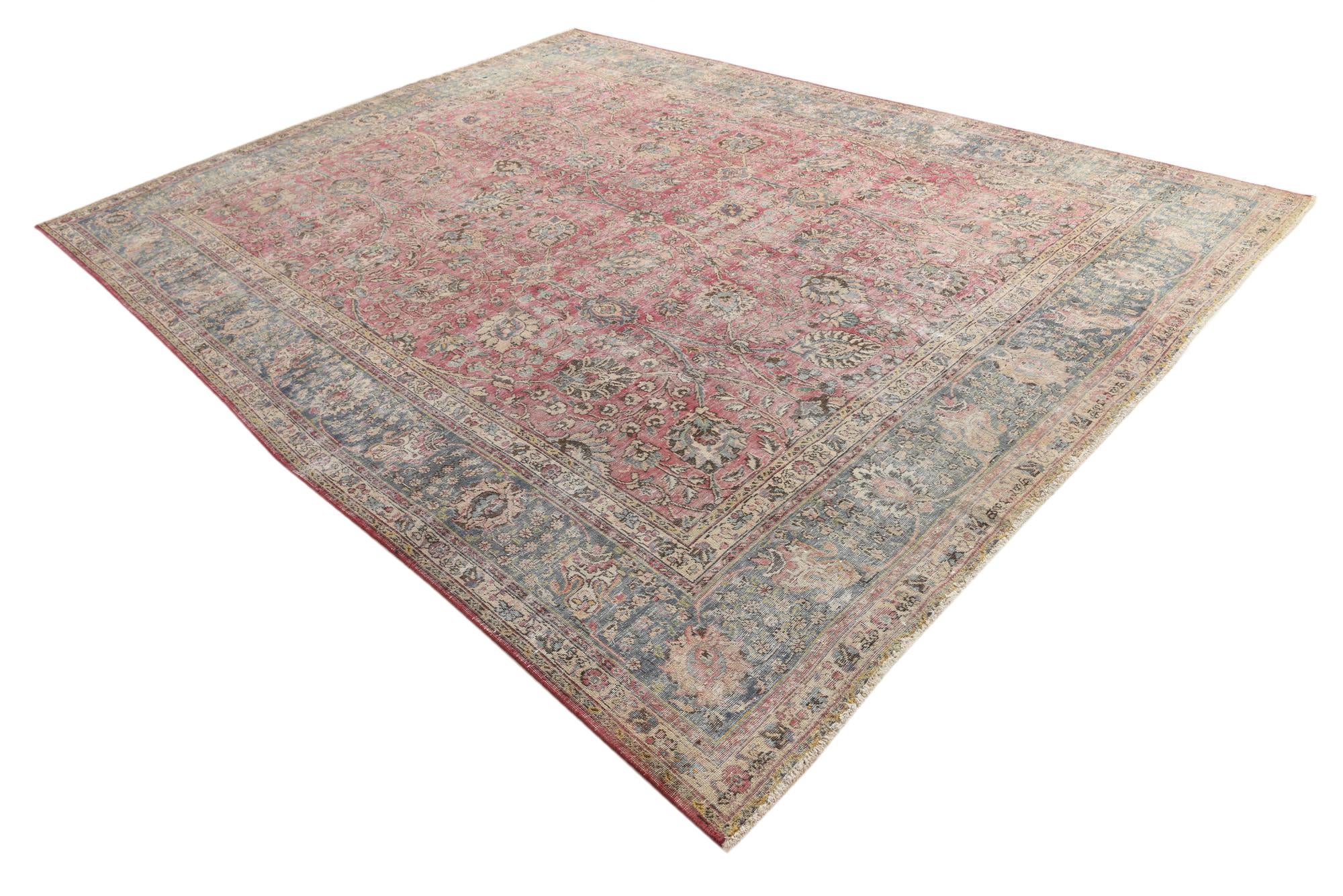9' 9 x 13' 1 Hand Knotted Ultra Vintage Persian Wool Rug