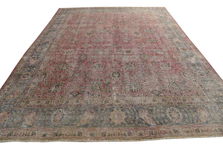 9' 9 x 13' 1 Hand Knotted Ultra Vintage Persian Wool Rug