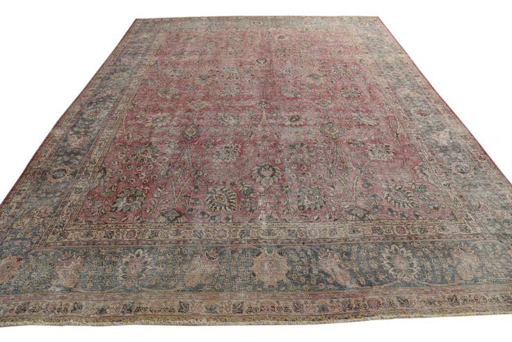 Detail image of 9' 9 x 13' 1 Hand Knotted Ultra Vintage Persian Wool Rug