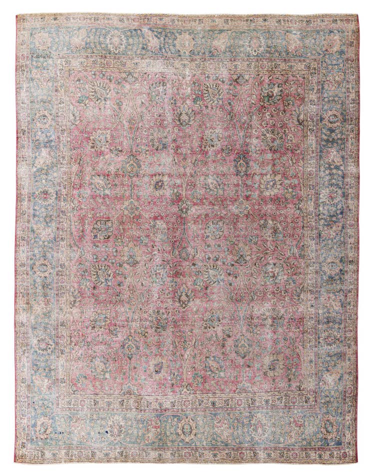 Detail image of 9' 9 x 13' 1 Hand Knotted Ultra Vintage Persian Wool Rug